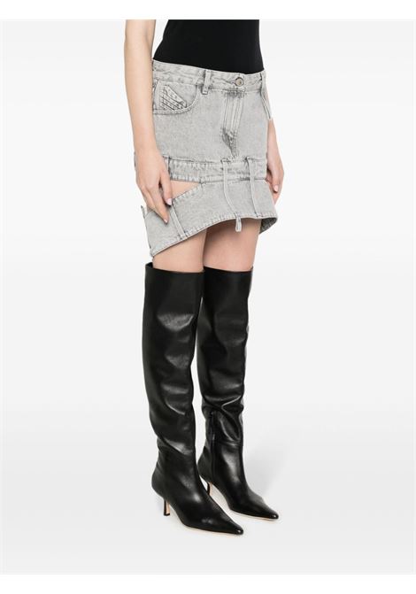 Grey cut-out denim mini skirt - women THE ATTICO | 241WCS198D070607